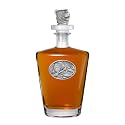 Heritage Pewter Brown Bear with Fish Royal Decanter with 3D Stopper | 30 OZ Liquor Pourer | Expertly Crafted Pewter Glass