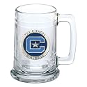 Heritage Pewter Citadel Beer Stein Glass | 15 Ounce German-Style Beer Glass | Intricately Crafted Metal Pewter Alma Mater Inlay