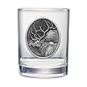 Heritage Pewter Elk Double Old Fashioned | Double Rocks Glass 14 OZ for Liquor | Expertly Crafted Pewter Glass