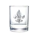 Heritage Pewter Fleur de Lis Double Old Fashion | Double Rocks Glass 14 OZ for Liquor | Expertly Crafted Pewter Glass