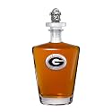 Heritage Pewter Georgia Bulldogs Royal Decanter with 3D Stopper | 30 OZ Liquor Pourer | Expertly Crafted Pewter Glass Clear