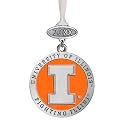 Heritage Pewter Illinois Fighting Illini Class of 2025 Ornament | Hand-Sculpted Christmas Tree Ornament | Intricately Crafted Metal Pewter Alma Mater Inlay