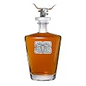 Heritage Pewter Longhorn Plate Royal Decanter with 3D Stopper | 30 OZ Liquor Pourer | Expertly Crafted Pewter Glass