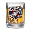 Heritage Pewter Marines Double Old Fashion- Eagle Globe &amp; Anchor | Double Rocks Glass 14 OZ for Liquor | Expertly Crafted Pewter Glass