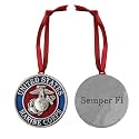 Heritage Pewter Marines Ornament - Eagle Globe &amp; Anchor | Hand-Sculpted Christmas Tree Ornament | Intricately Crafted Metal Pewter Alma Mater Inlay