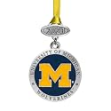 Heritage Pewter Michigan Class of 2025 Ornament | Hand-Sculpted Christmas Tree Ornament | Intricately Crafted Metal Pewter Alma Mater Inlay