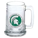 Heritage Pewter Michigan State Beer Stein Glass | 15 Ounce German-Style Beer Glass | Intricately Crafted Metal Pewter Alma Mater Inlay