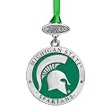 Heritage Pewter Michigan State Class of 2025 Ornament | Graduation Gift | Hand-Sculpted Christmas Tree Ornament | Intricately Crafted Metal Pewter Alma Mater Inlay