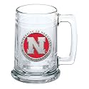 Heritage Pewter Nebraska Cornhuskers Stein Glass | 15 Ounce German-Style Glass | Intricately Crafted Metal Pewter Alma Mater Inlay