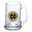 Heritage Pewter Notre Dame Beer Stein Glass | 15 Ounce German-Style Beer Glass | Intricately Crafted Metal Pewter Alma Mater Inlay