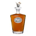 Heritage Pewter Three Moose Royal Decanter with 3D Stopper | 30 OZ Liquor Pourer | Expertly Crafted Pewter Glass