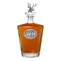 Heritage Pewter Three White Tail Deer Decanter with 3D Stopper | 30 OZ Liquor Pourer | Expertly Crafted Pewter Glass