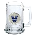 Heritage Pewter Villanova Beer Stein Glass | 15 Ounce German-Style Beer Glass | Intricately Crafted Metal Pewter Alma Mater Inlay