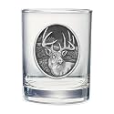 Heritage Pewter White Tail Deer Double Old Fashion | Double Rocks Glass 14 OZ for Liquor | Expertly Crafted Pewter Glass