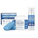Hermon Antifungal Jock Itch Treatment Set – Soap, Antifungal Cream, and Spray – Complete Care for Jock Itch, Athlete’s Foot, Ringworm & Itchy Skin Relief