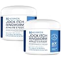 Hermon Jock Itch Antifungal Cream, Ringworm Treatment for Humans, Athlete's Foot Treatment, Ringworm Cream for Humans, Foot & Body Balm, Provides Soothing Relief-2 Pack