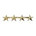 Hero's Pride 4 Star Rank Insignia, Five-Pointed Star Pin, 2 Posts and Clutch Backs, Pack of 2