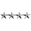 Hero's Pride 4 Star Rank Insignia, Five-Pointed Star Pin, 2 Posts and Clutch Backs, Pack of 2