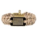 Hero Company Camo Paracord Bracelet - Tactical Survival Bracelet for Men with Bronze USA Flag - Helps Pair Military Veterans with a Companion Dog