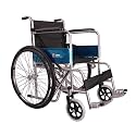 Hero Ecomed Winn 102 S | Manual Wheelchair | Powder Coated Frame | Foldable Backrest | Propelling Ring | Attendant Brake | Easy Portable Wheelchair For Patients & Elderly | 100 kg Capacity