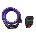 Hero Multipurpose Spiral Cable Safety Lock with Mounting for Cycle/Helmet, 4 Digit Resettable Number Combination, Cycle Lock, 1 Meter