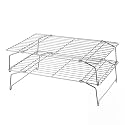 Herogo 2-Tier 15" x 10" Stainless Steel Stackable Cooling Rack, Silver