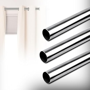 herrlich homes stainless steel window  door curtain rods and pipes for home and office  pipe only  silver finish  2 feet  1 pipe