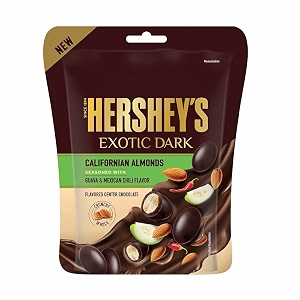 hershey39s exotic dark chocolate- californian almond seasoned with guava-mexican chili flavor 90g  pack of 4 360 gm