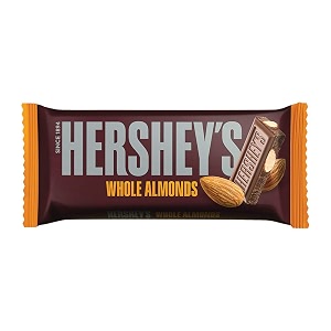 hershey39s whole almonds bar  a crunchy chocolaty treat 100 gram - pack of 2
