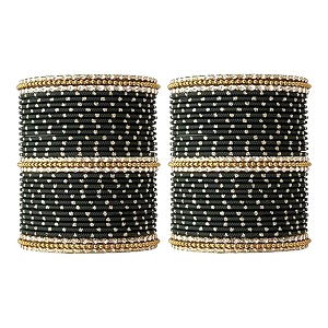 combo of metal gold plated dotted glossy and matte bangle for women and girls pack of 66 bl b cvb-22