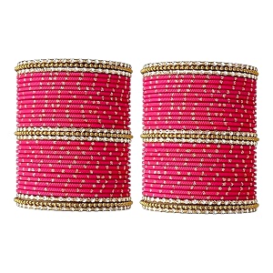 combo of metal gold plated dotted glossy and matte bangle for women and girls pack of 66 bl b cvb-22