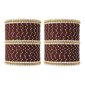combo of metal gold plated dotted glossy and matte bangle for women and girls pack of 66 bl b cvb-22