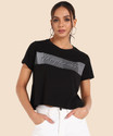 Herway Graphic Print Women Round Neck Black T-Shirt