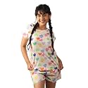 Hestia | Co-Ord Night Wear with Shorts and T-Shirt for Women | Co Ord Cotton Night Suit for Woman | Anti Rash Fabric Night Dress Set | Shrink Free | Breathable Fabric (Co-Ordinate Set 1)