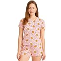 Hestia | Cotton Night Suit for Women | Night Wear Dress Set with Shorts and T-Shirt | Breathable Fabric | Shrink Free Material | All Over Sunflower | Pink | M | Set 1