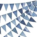 HESTYA 5 Pack 49 Ft Denim Banner, Blue Cowboy Western Party Bunting