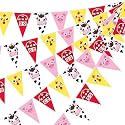 HESTYA 5 Pack Farm Birthday Banner 49 Ft, Red Gingham Barnyard Bunting