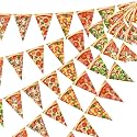 HESTYA 5 Pcs 49 Ft Pizza Party Decorations Pizza Pennant Banner