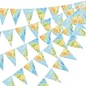 HESTYA 5 Pcs 49 Ft Travel Party Decoration Bon Voyage Map Pennant Banner