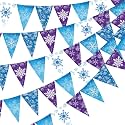 Hestya 5 Pcs 49 Ft Winter Party Decorations Snowflake Pennant Banners