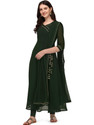 HESVI Solid Georgette Anarkali Kurta for Women