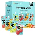 Hethstia Konjac Jelly Collagen Peptides Various Flavors - Lychee, Green Grape, Strawberry & Orange | Low Calorie, Sugar-Free, Keto, Gluten-Free, Vitamin C | 10-Pack Portable Healthy Snacks