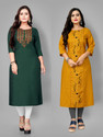 Hetsa Women Embroidered A-line Kurta