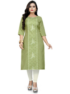 hetsa women embroidered straight kurta