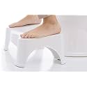 HEVEA Comfortable Non-Slip Squatting Toilet Bathroom Seat Foot Rest Stool for Kids and Adult/Dr's Advise Perfect Posture Plastic Squat Potty Step Stool for Western Toilet Scientific Angle 18 cm