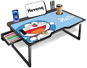 hevenq foldable with cup holder wood portable laptop table