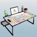 hevenq Foldable with Cup Holder, Wood Portable Laptop Table
