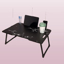 hevenq Foldable with Cup Holder, Wood Portable Laptop Table