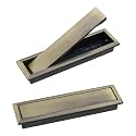 HEVSTIL 2PCS Pocket Pull Handle, Edge Pull, Professional Stainless Steel 304, Flush Mount for Sliding Door with Screws,Bronze