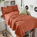 HEVUMYI 5-Piece Twin Comforter Set, Burnt Orange Bed in a Bag